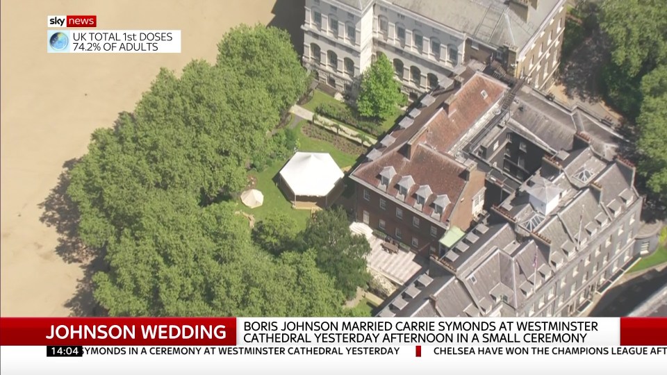 Thirty guests piled into the Downing Street garden