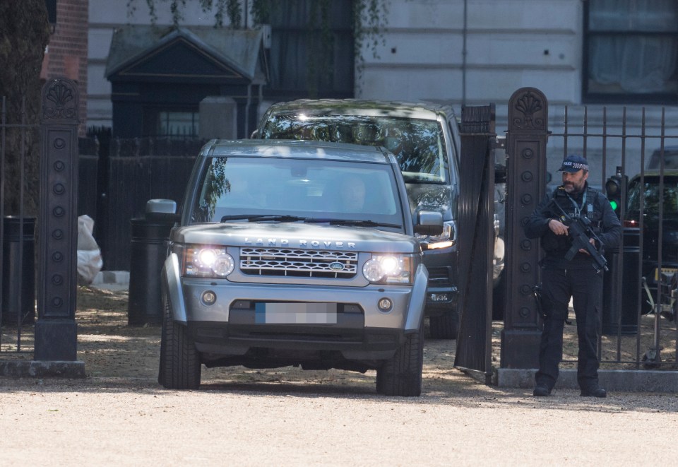 Mr ands Mrs Johnson are driven from Downing Street to start a two-day break