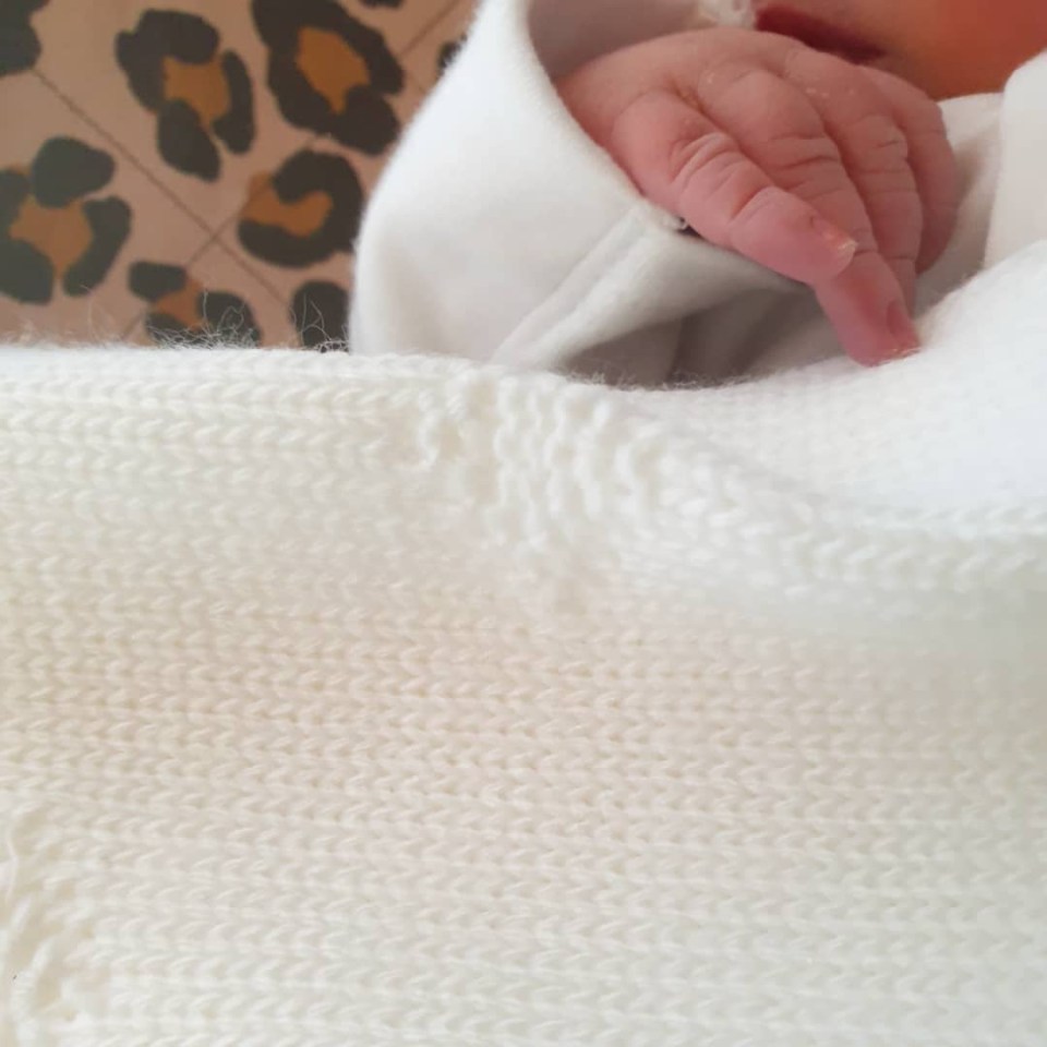 She posted a picture of her newborn’s son’s tiny hand on Instagram