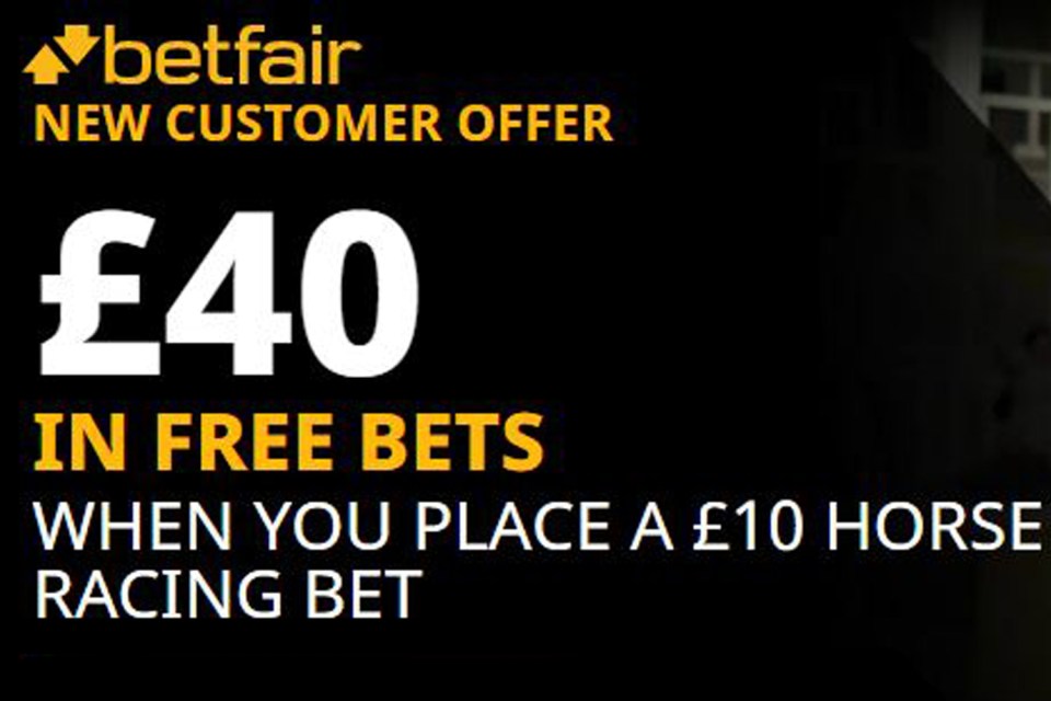 Betfair are offering new customers £40 in free bets