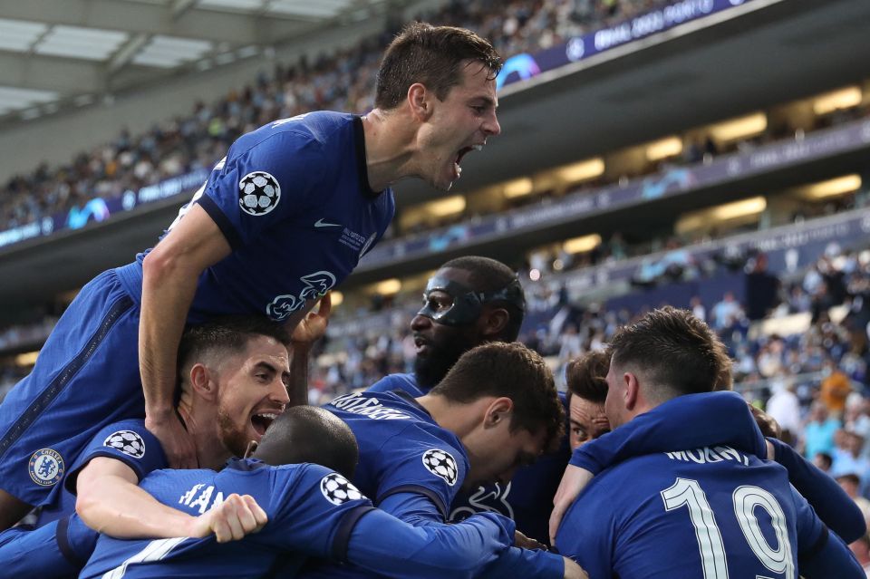 Chelsea celebrate taking the lead