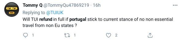 Earlier today, Brits took to Twitter to ask travel firms what their policies will be if Portugal had extended a UK travel ban