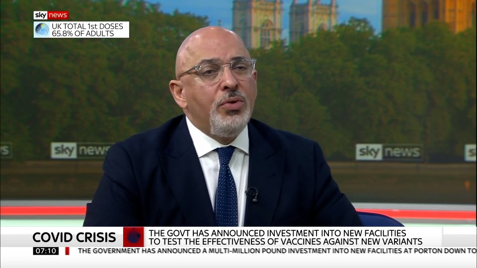 Vaccines Minister Nadhim Zahawi talking about the new labs this morning