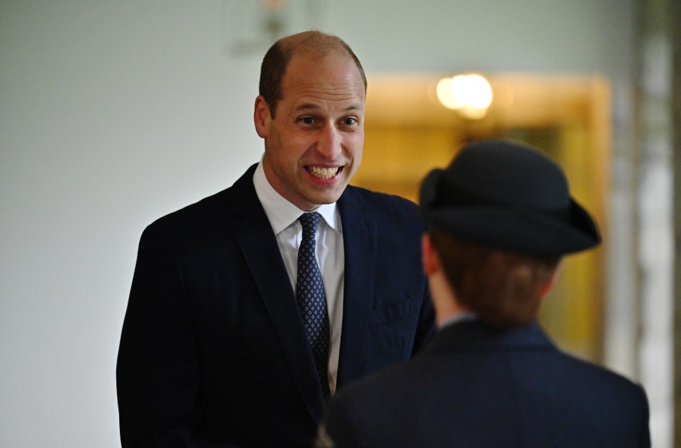 Prince William met military personnel and veterans at the Palace of Holyroodhouse this afternoon