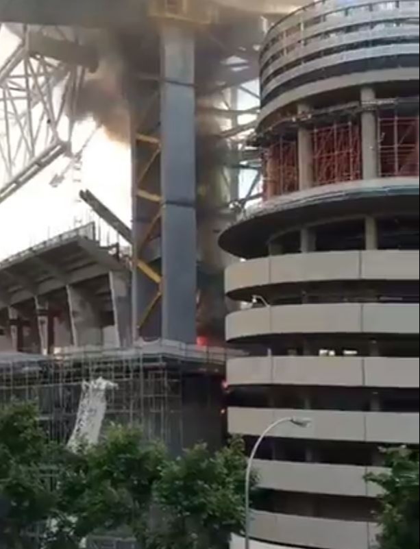 A fire has broken out at The Bernabeu, home of Real Madrid