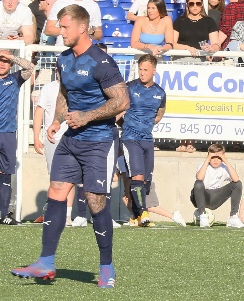 Dan showed off his footie skills on the pitch