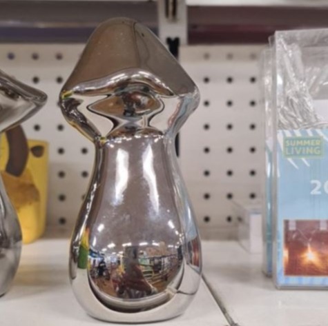 Commenters agreed this decorative chrome mushroom  looked naughty