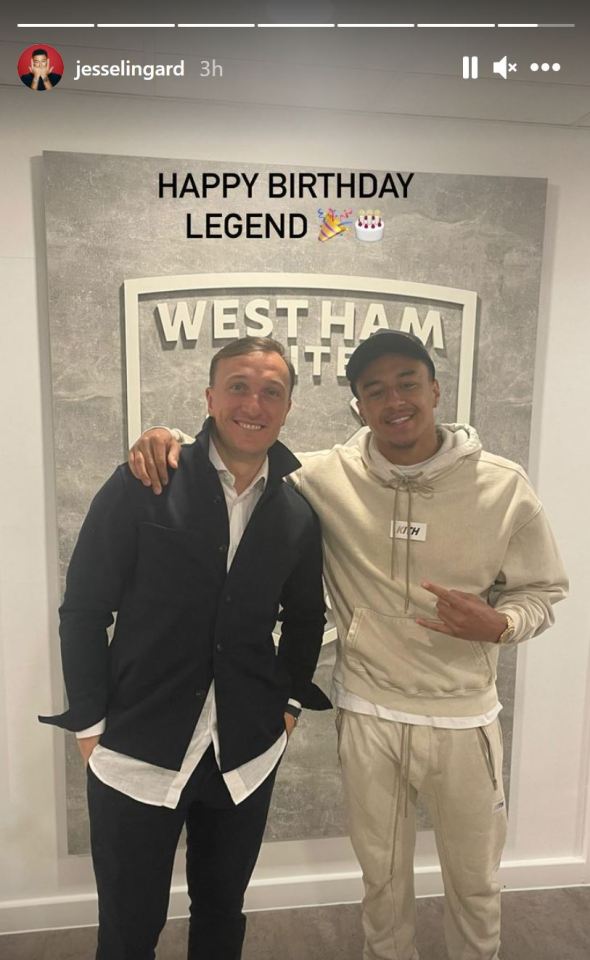 Jesse Lingard wished Noble many happy returns on Instagram