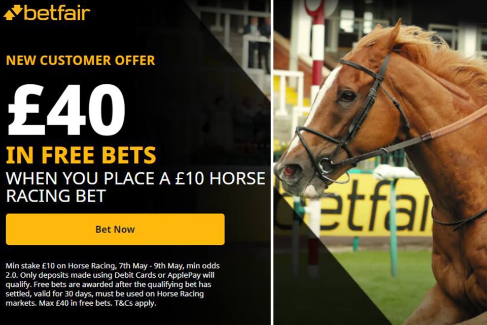 Betfair are offering new customers £40 in free bets