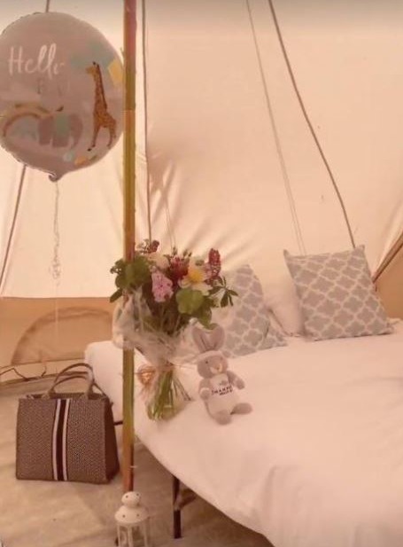 The Loose Women star gave fans a sneak peek inside the tent