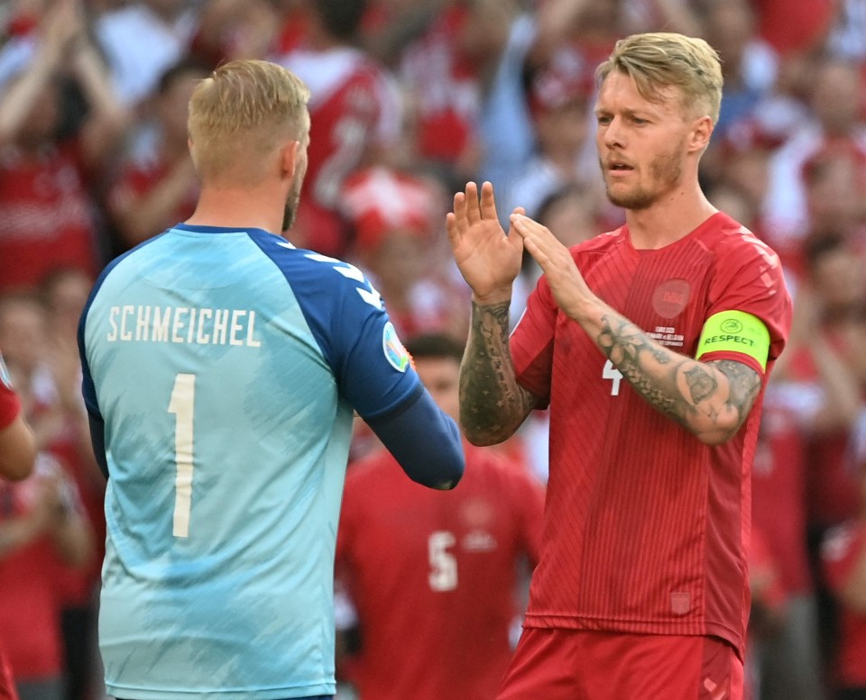 Denmark players stopped to pay tribute to Christian Eriksen in the 10th minute