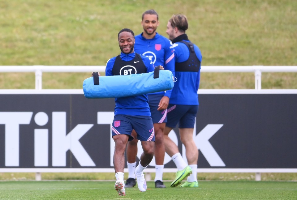 Raheem Sterling, Dominic Calvert-Lewin and Jack Grealish