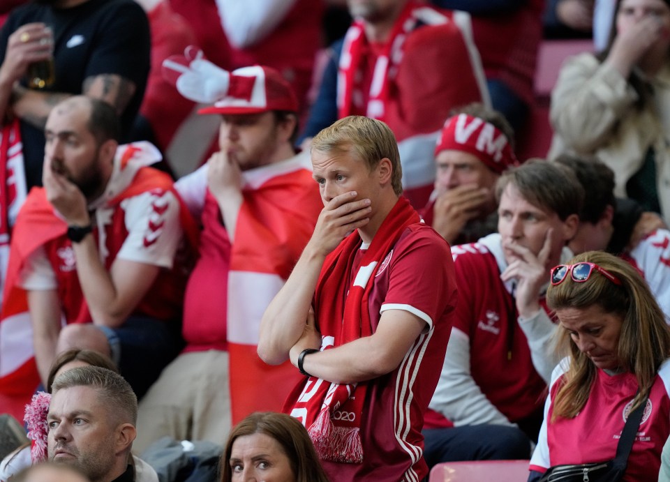 Fans watched in horror as Eriken was given CPR on the pitch