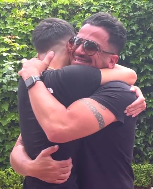 Peter Andre and son Junior got emotional as they shared a touching moment