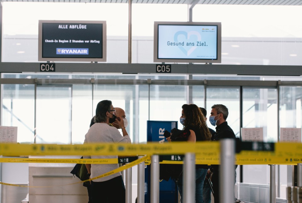 Ryanair check-in counter at Cologne & Bonn airport, Germany