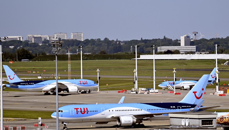 TUI planes at Brussels Airport, in Zaventem, Belgium