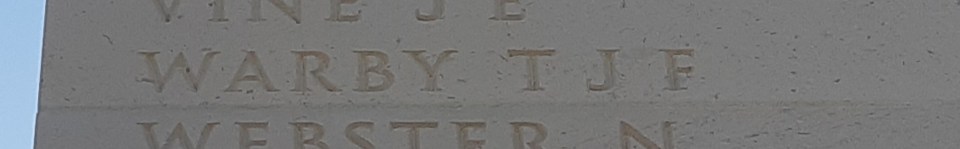 Thomas Warby's name is immortalised on the memorial