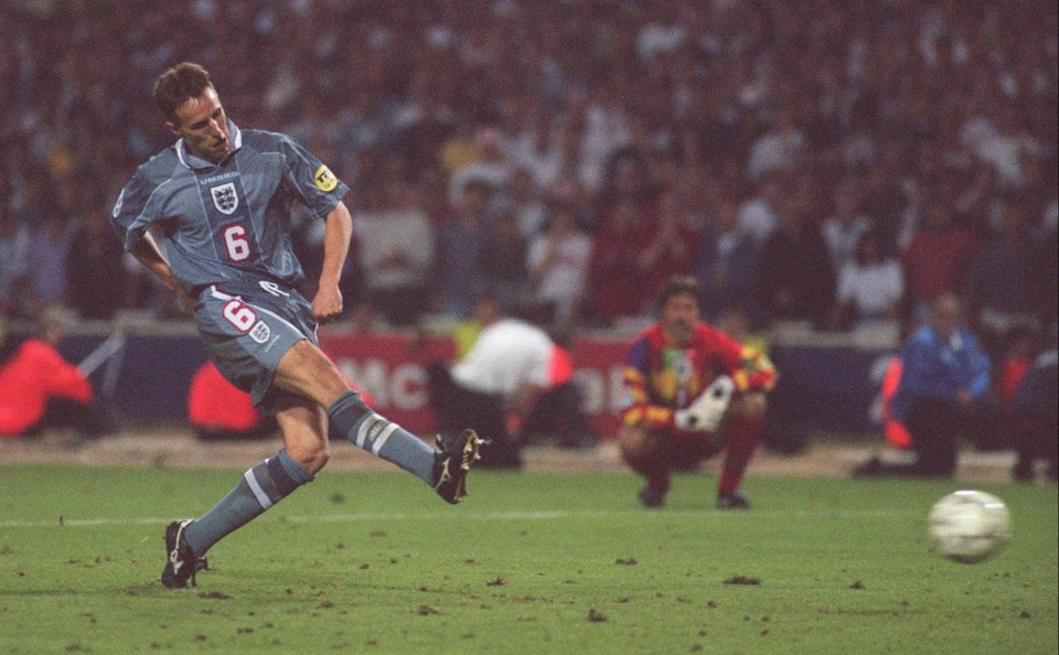 Gareth Southgate missed England's penalty at Euro 96