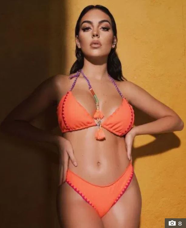 Georgina posted an orange bikini pic on Instagram