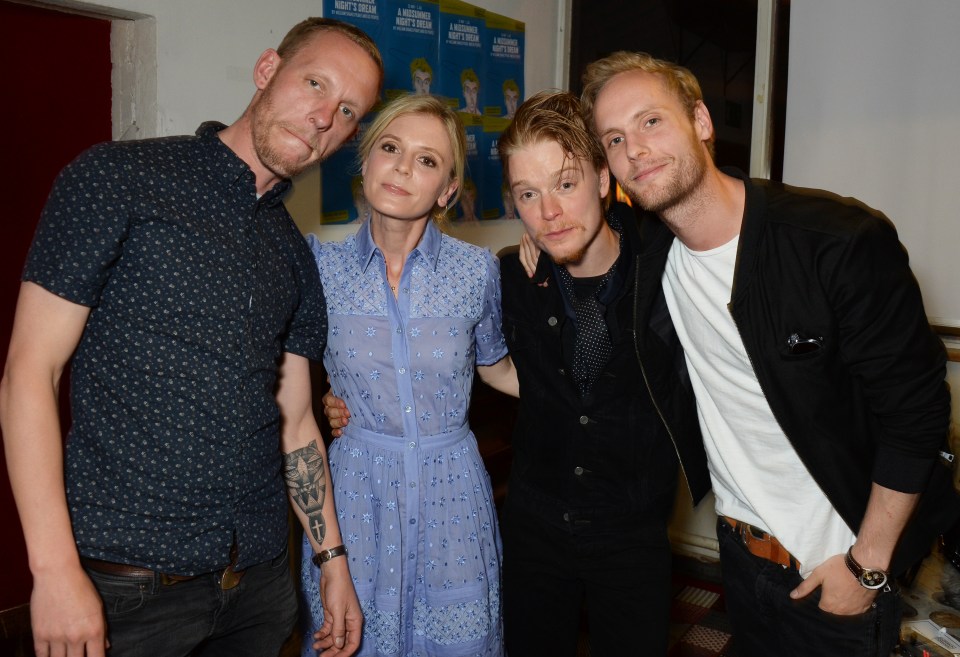 Laurence and Emilia with their fellow acting relatives Freddie and Jack Fox