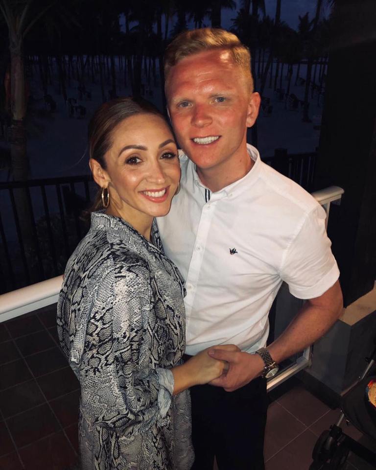 Hollyoaks' Lucy-Jo Hudson and her partner Lewis Devine