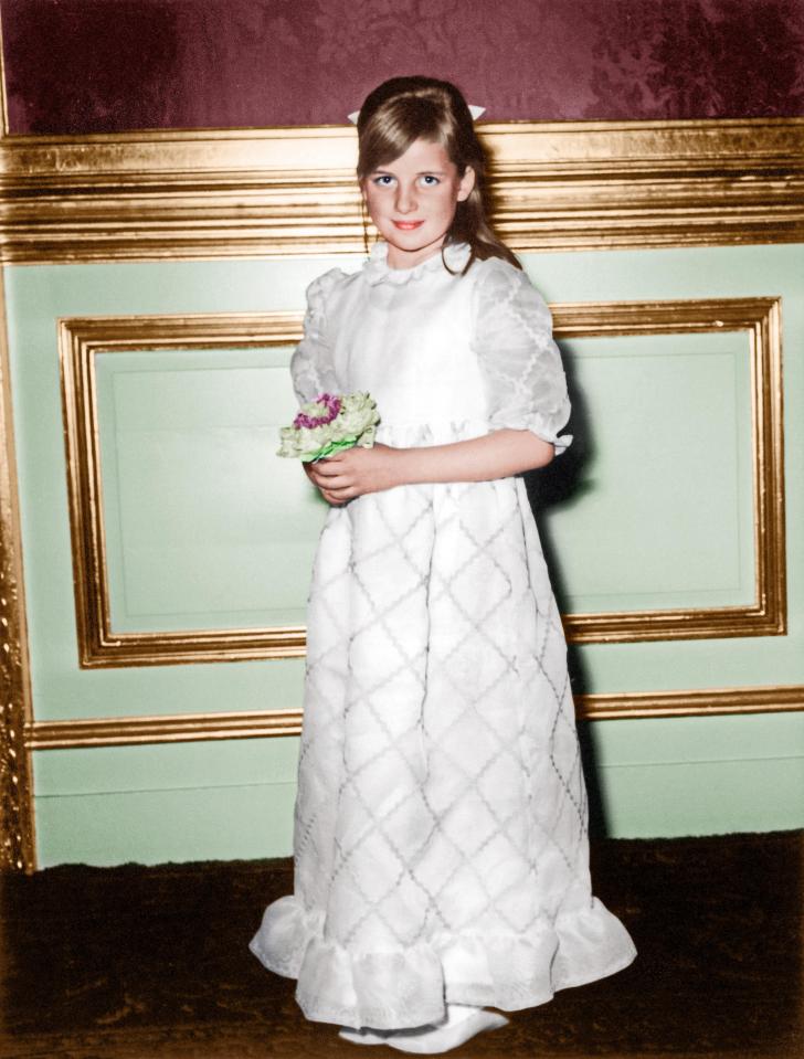 Diana as a young girl in 1970 when she was a bridesmaid at a cousin's wedding