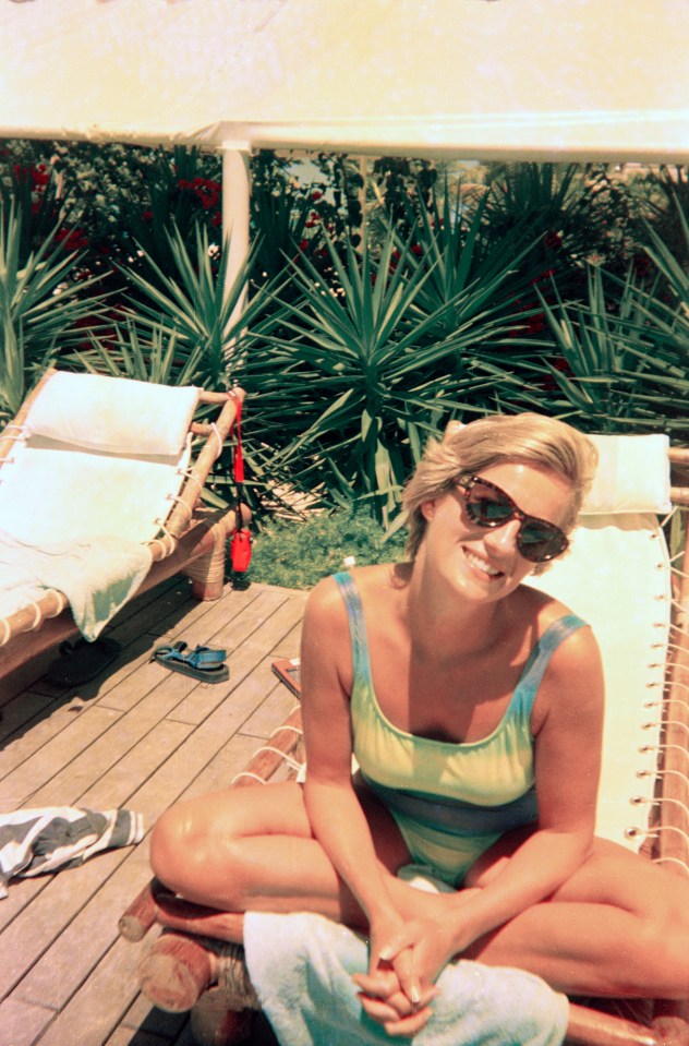 Diana soaking up the sun on holiday in Barbuda in 1997