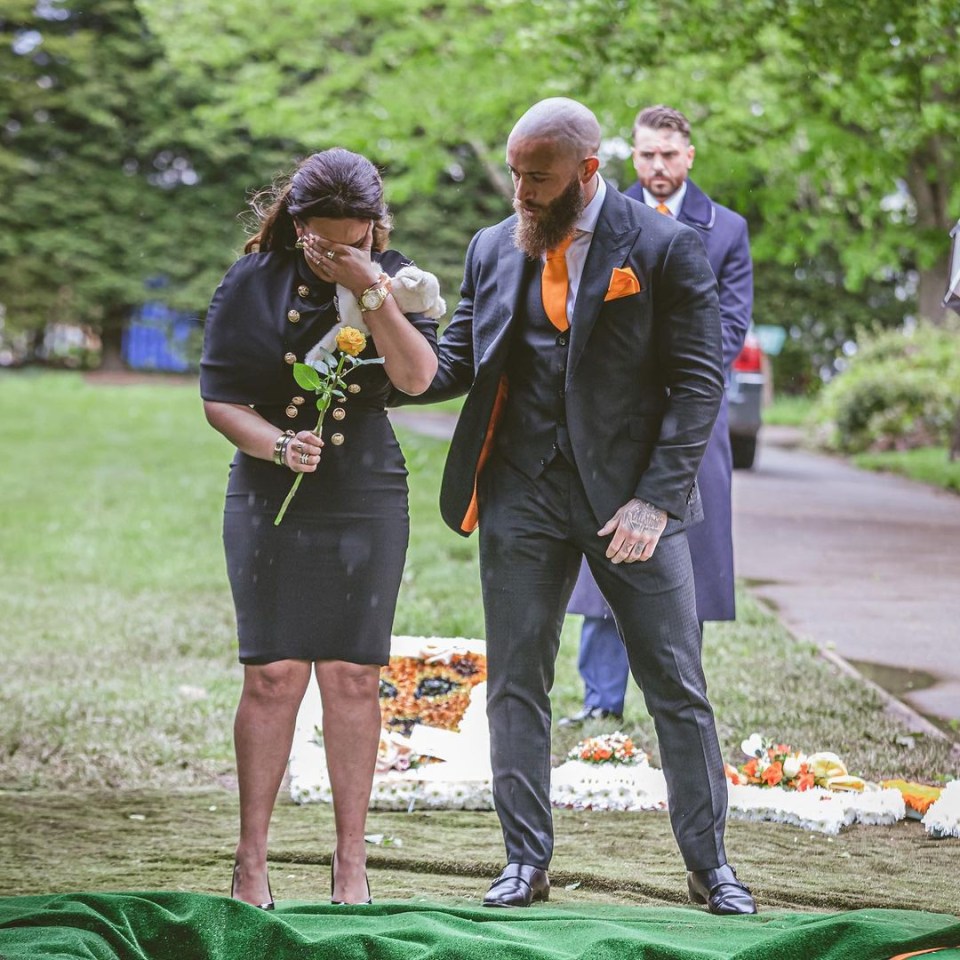 The brave parents at the funeral of their baby daughter