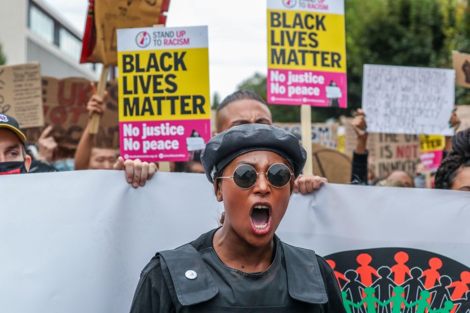 The activist at a Black Lives Matter protest