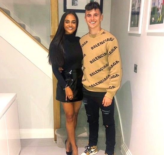 Chloe Wealleans-Watts must settle for cheering her man Mason Mount on from a distance