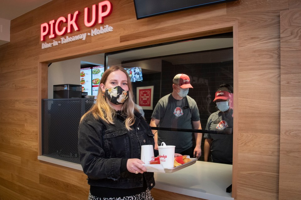 Once you've placed your order, you can wait for your food in the pick-up area