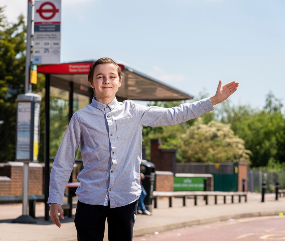 Mum Sharon said: ‘I’m so proud of him — I think he would be the best bus driver in the world’