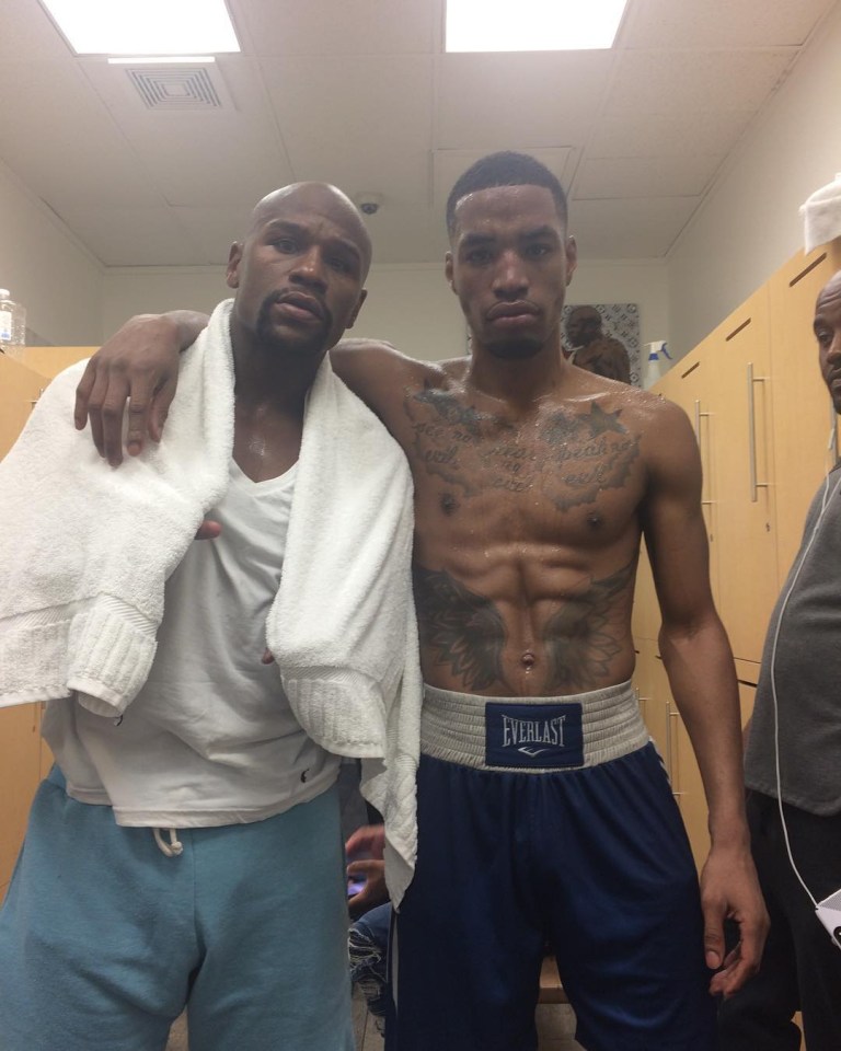 Floyd Mayweather after a sparring session with Daquan Mays