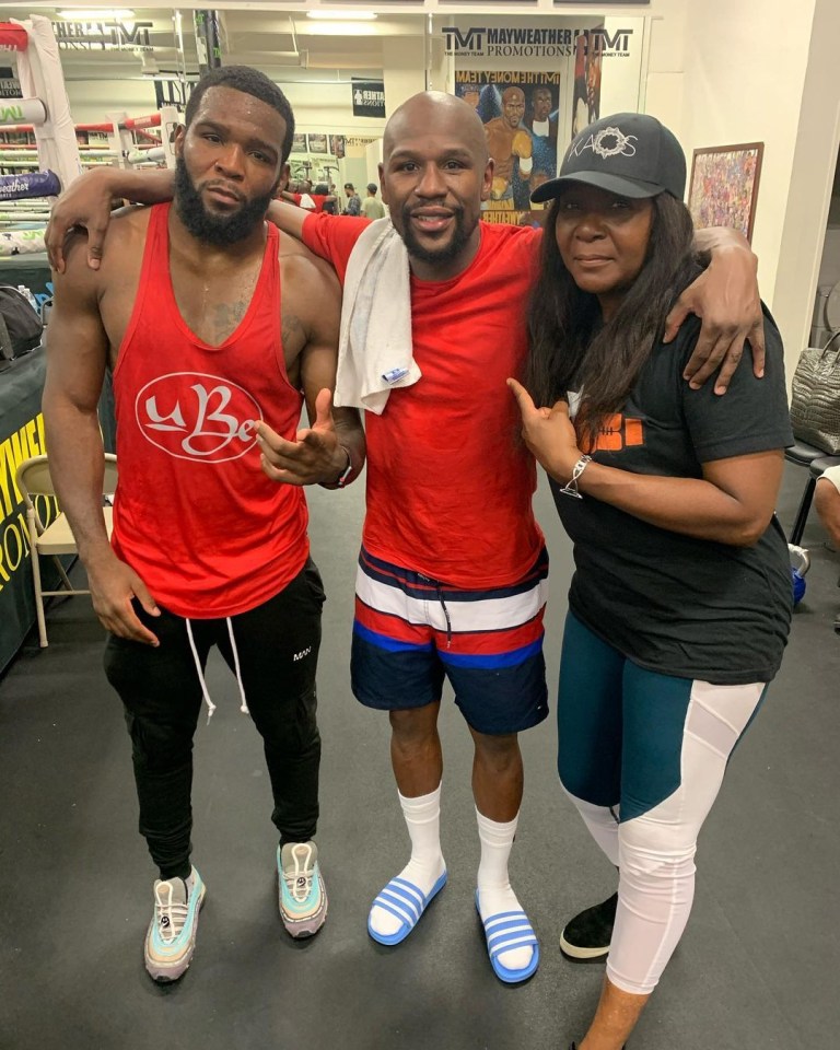 Denis Douglin after a sparring session with Floyd Mayweather