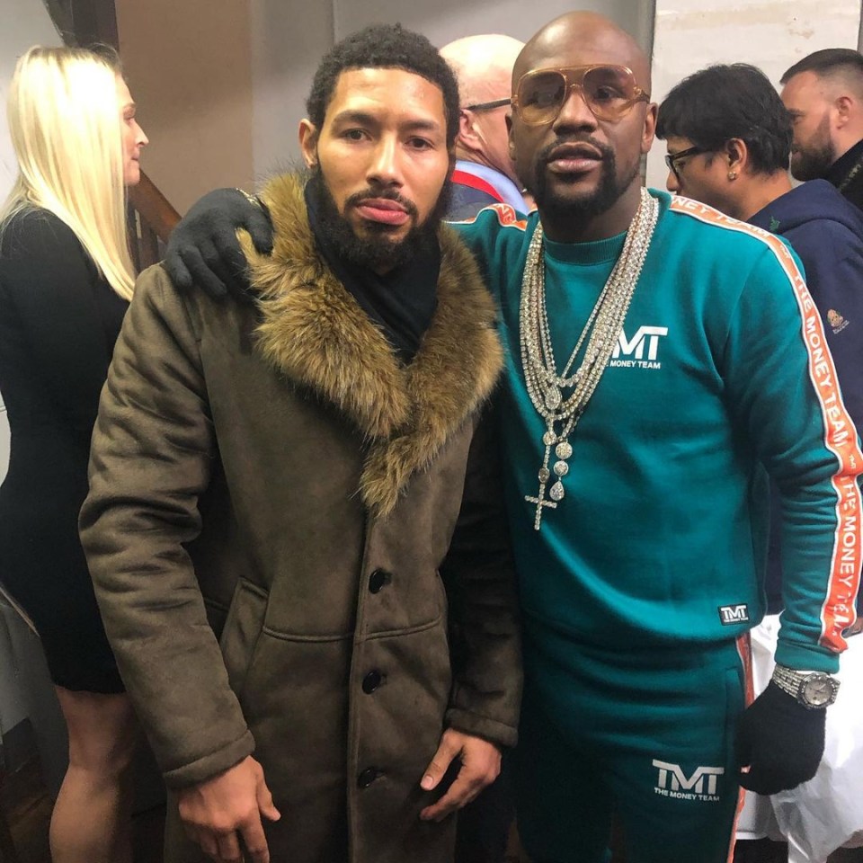 Ashley Theophane pictured with Floyd Mayweather