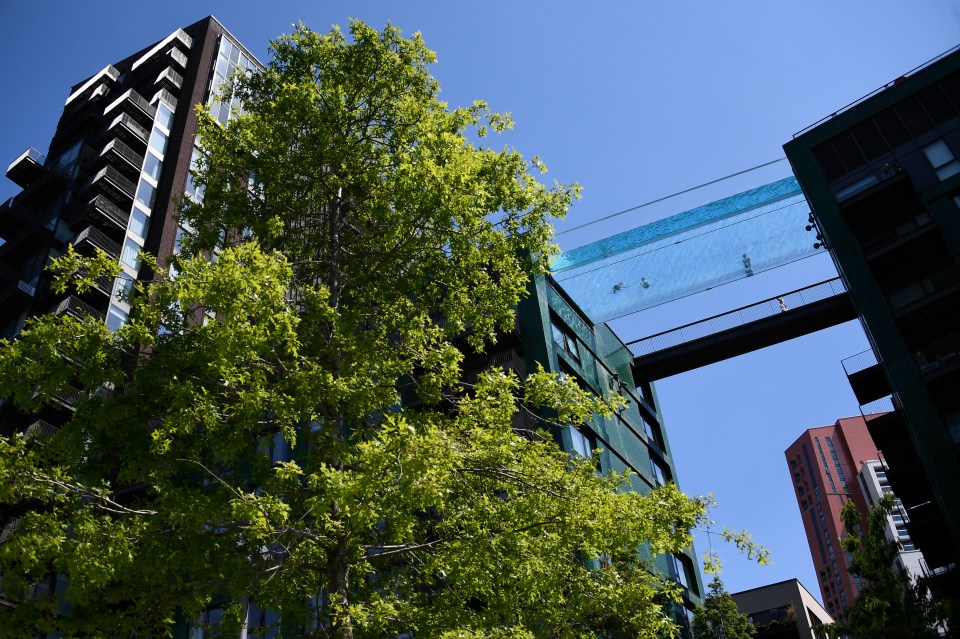 London's glass bottom Sky Pool opened last month