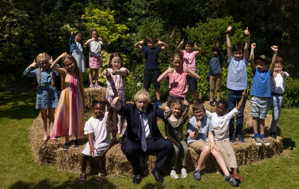 The PM used the same hay bales as featured in his wedding last weeekend