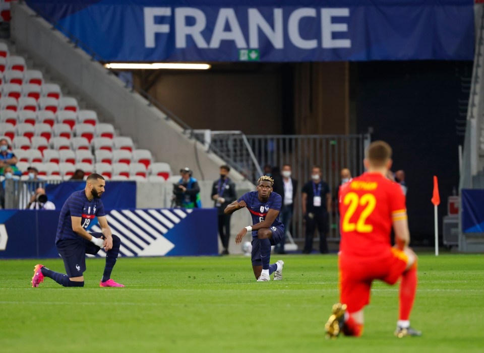 Wales and France take the knee in a pre-Euro 2020 friendly