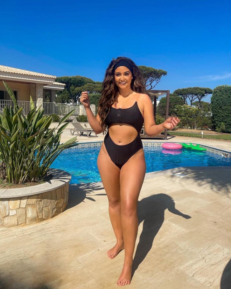 Jacqueline Jossa stunned in a cutout swimsuit on Instagram on Wednesday