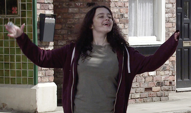 Nina was a drunken mess on Corrie tonight