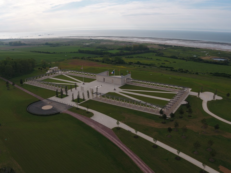 The magnificent new D-Day memorial in northern France is laid out like a Union Jack in tribute to British forces