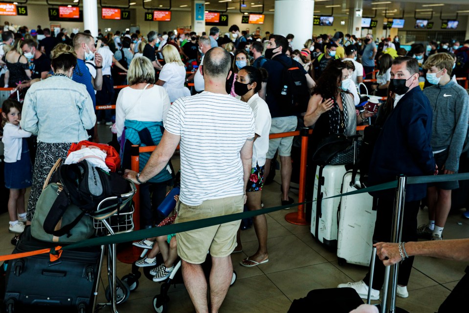 Faro airport is packed out with tourists rushing to get back to the UK