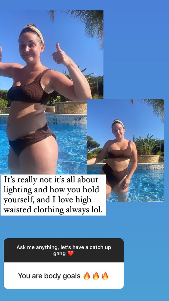 Jacqueline showed off her “body transformation”