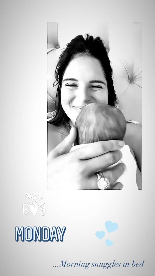 Binky has been sharing pictures of her son with fans