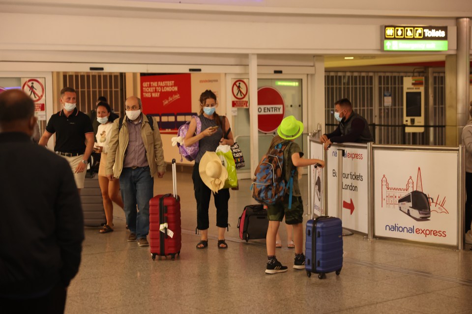 Travellers arriving at Stanstead from Lisbon last night