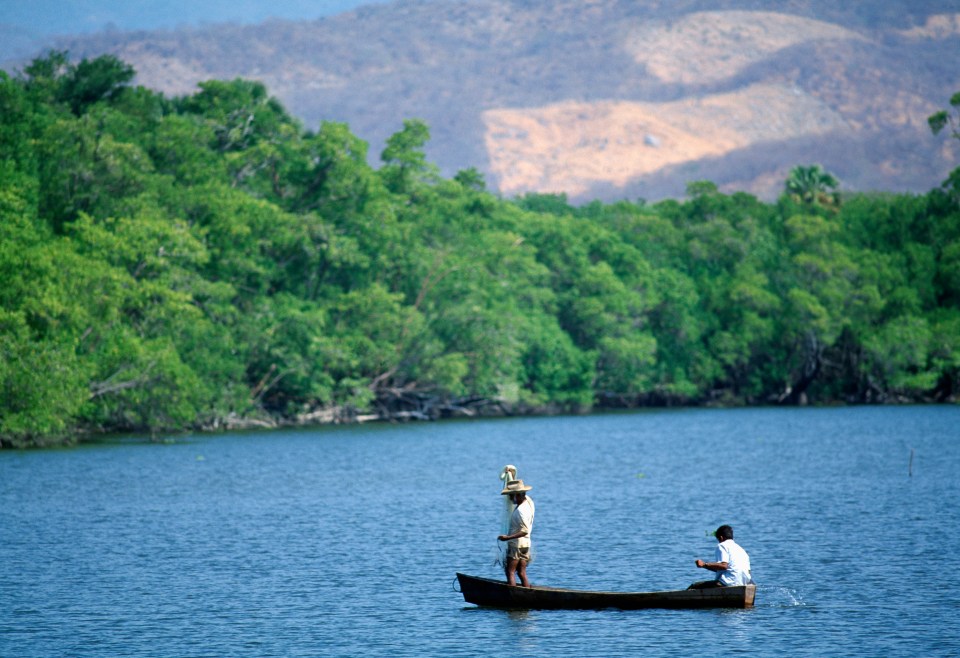 The Manialtepec Lagoon is popular with tourists