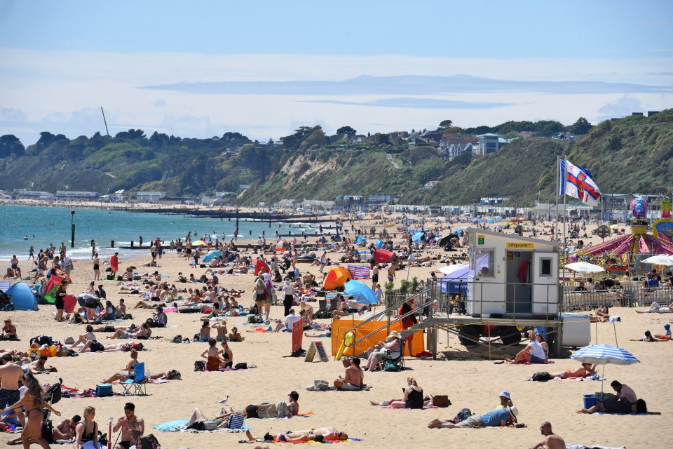 Crowds were out on Bournemouth beach