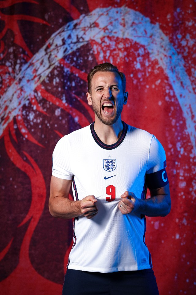 One tiny star twinkles on the England shirt, representing that golden day in 1966 but the Germans have four, here pictured Harry Kane