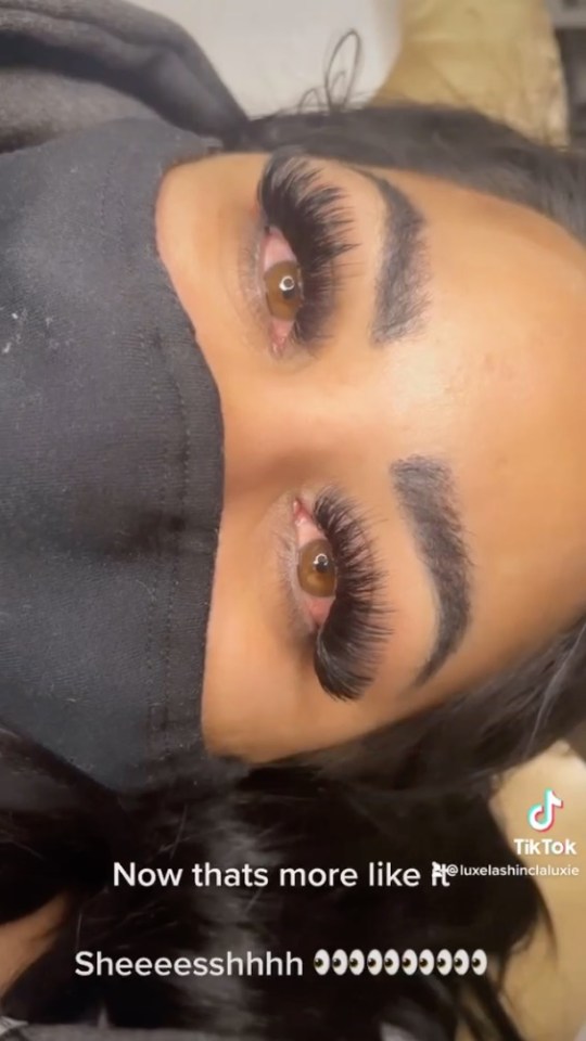 Alyssia was able to give her client a beautiful new set of lashes