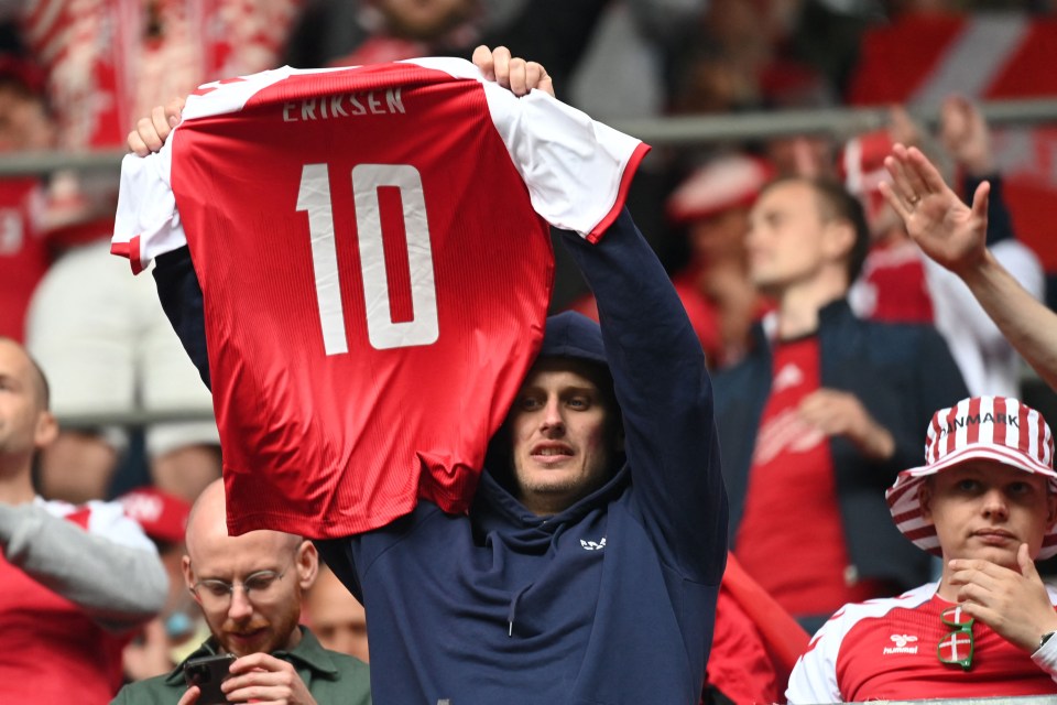 Fans of both teams were heard chanting Eriksen’s name